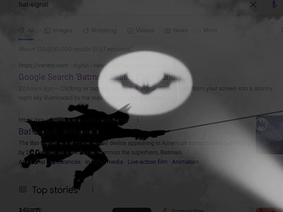 Google Batman(Bruce Wayne, Gotham City, Bat-Signal) Easter Egg