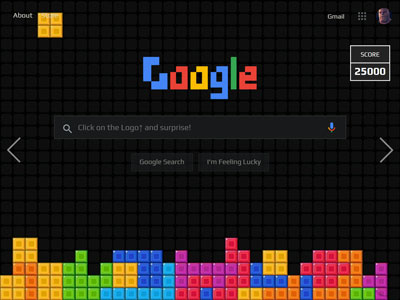 Google Tetris Easter egg